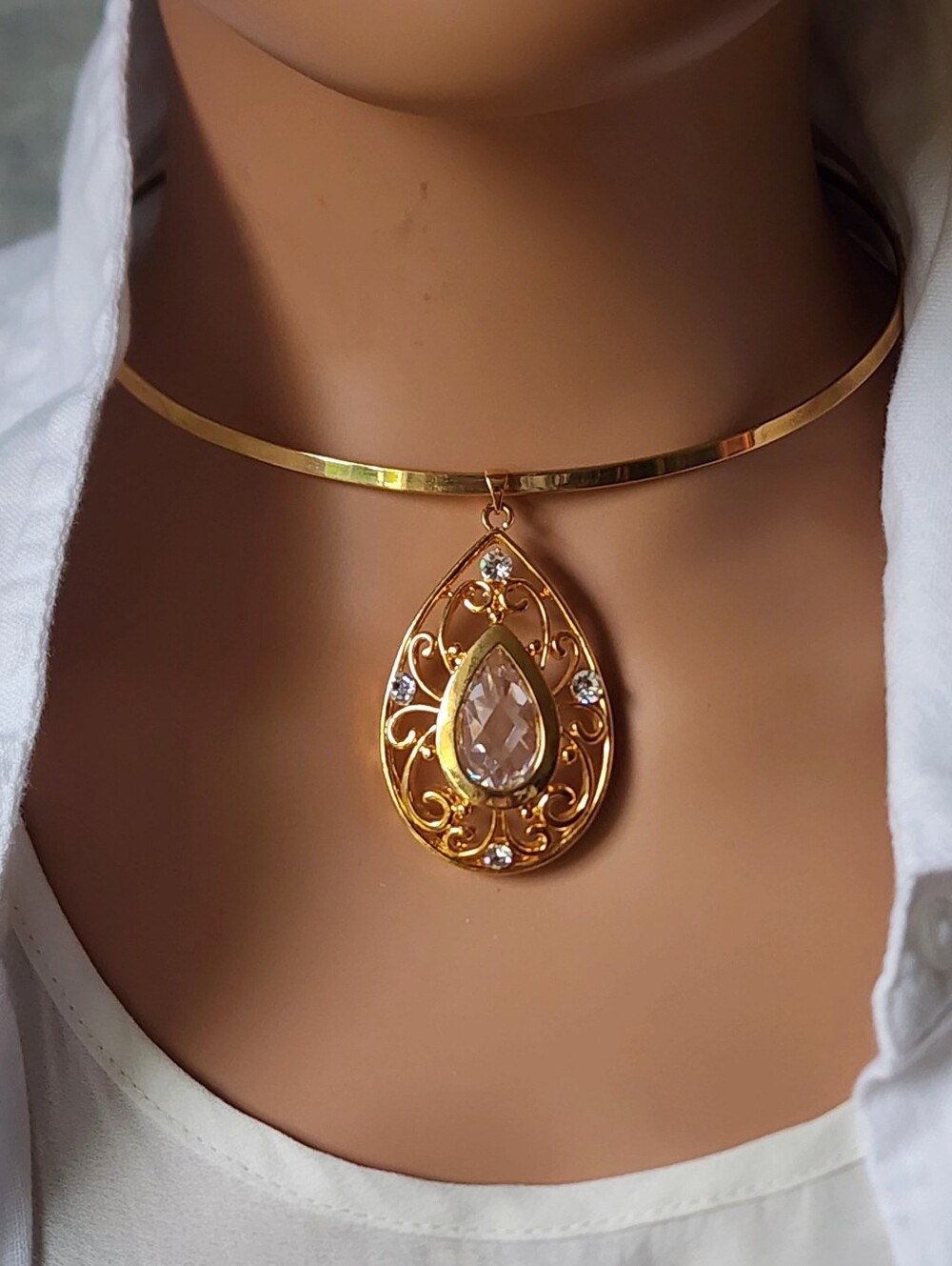 Gold plated Hypoallergic Maximalist Swarovski Elements Crystal